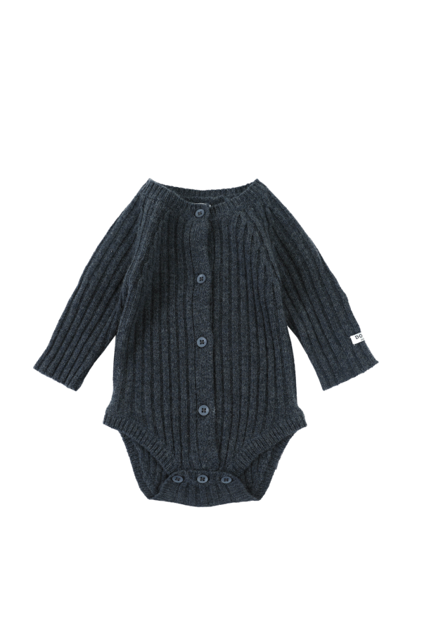 KIDS Donsje Kees Merino Wool Romper - Dark Navy Melange