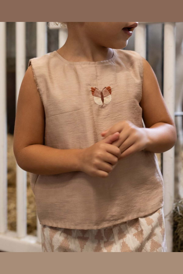 KIDS Donsje Linzie Top Vlinder Top - Rose Mocha