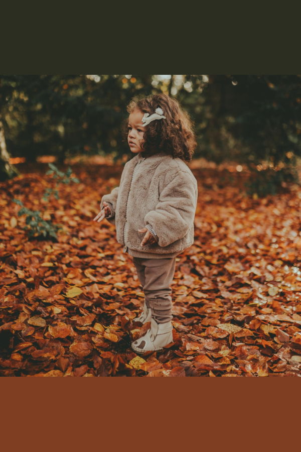 KIDS Donsje Manita Cardigan - Taupe Teddy