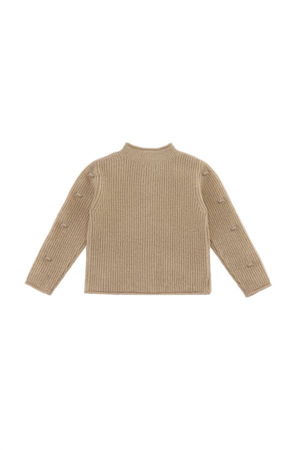 KIDS Donsje Marloes Merino Wool Cardigan - Biscotti Melange