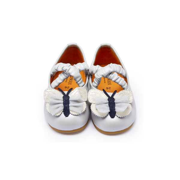 KIDS Donsje Mileni Ballerinas - Silver Blue Metallic Leather KIDS Donsje Mileni Ballerinas - Silver Blue Metallic Leather