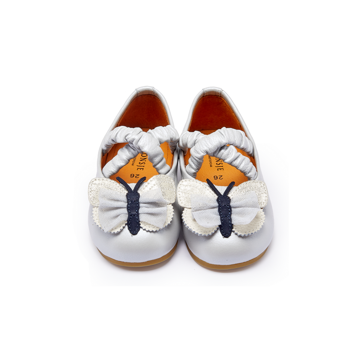 KIDS Donsje Mileni Ballerinas - Silver Blue Metallic Leather - Image 1 of 4