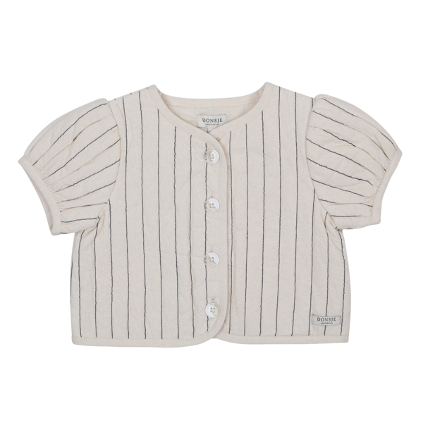 KIDS Donsje Milenna Jacket - Soft Sand - Blue Striped KIDS Donsje Milenna Jacket - Soft Sand - Blue Striped