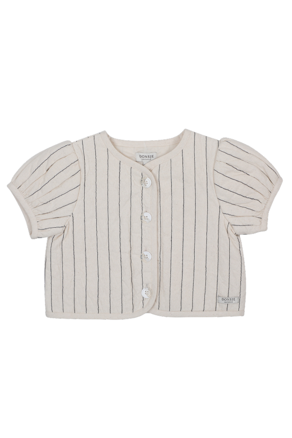 KIDS Donsje Milenna Jacket - Soft Sand - Blue Striped