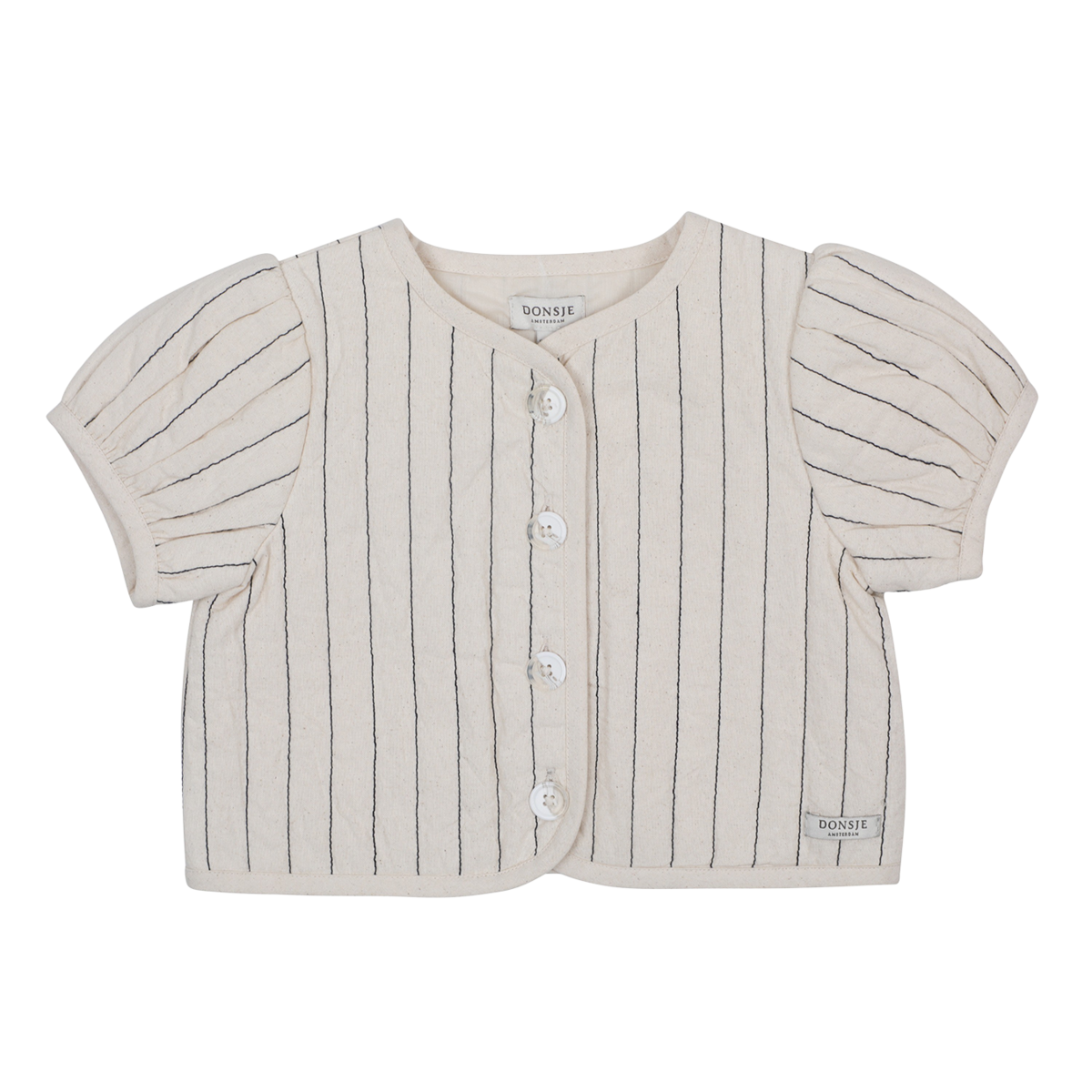 KIDS Donsje Milenna Jacket - Soft Sand - Blue Striped - Image 1 of 5