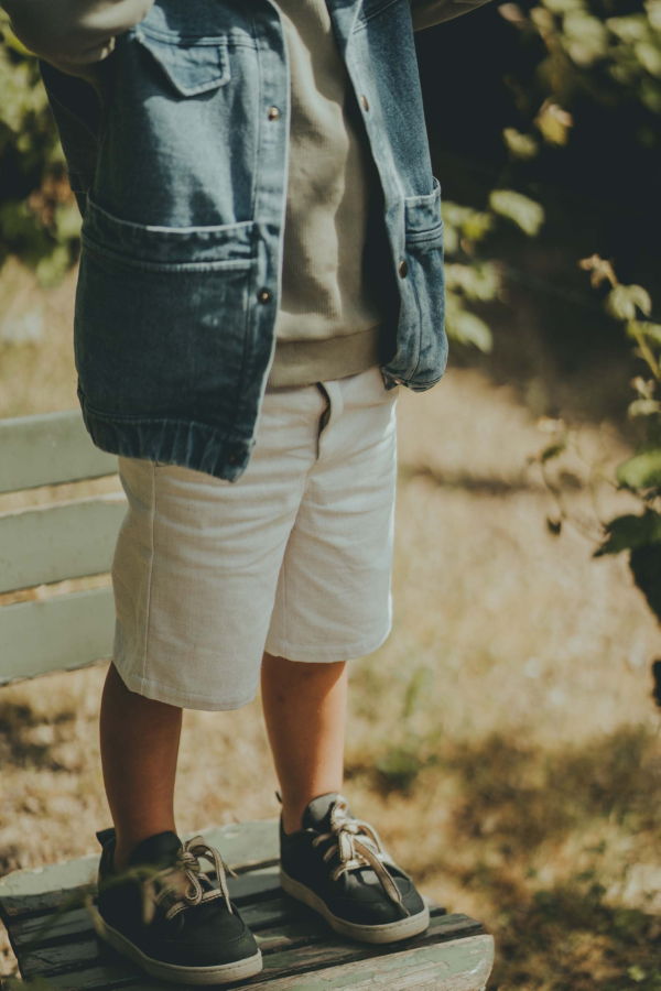 KIDS Donsje Panier Shorts - White Sand Melange