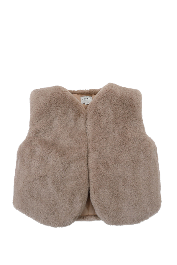 KIDS Donsje Pimmy Gilet - Taupe Teddy