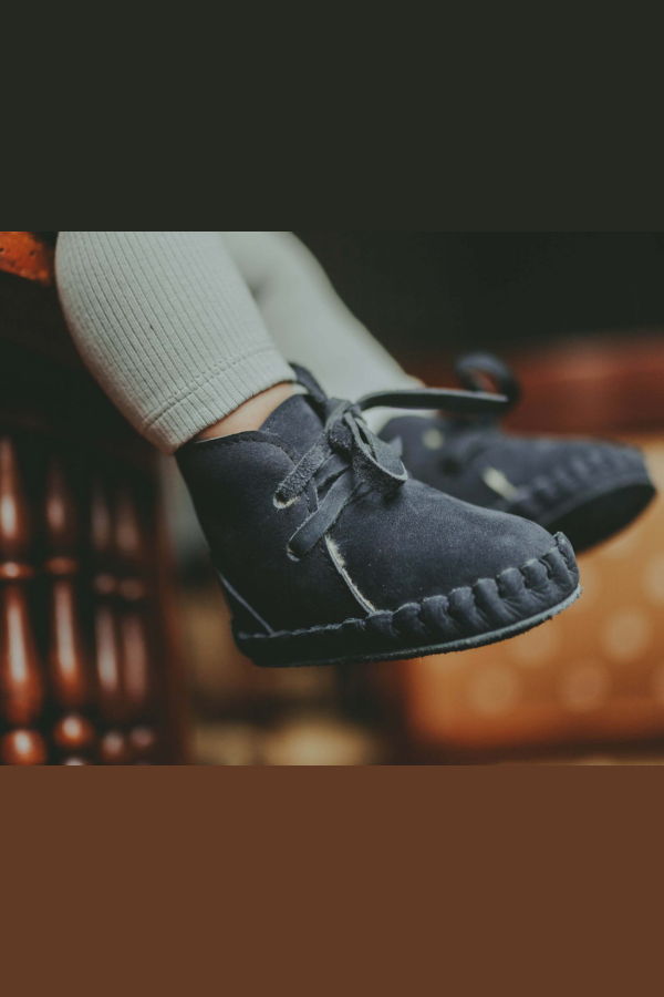 KIDS Donsje Pina Classic Booties - Navy Nubuck