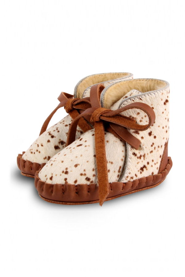 KIDS Donsje Pina Exclusive Booties - Bambi Spotted Cow Hair