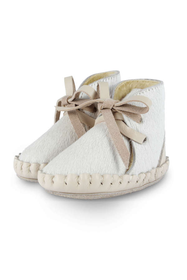 KIDS Donsje Pina Exclusive Booties - Cream Cow Hair