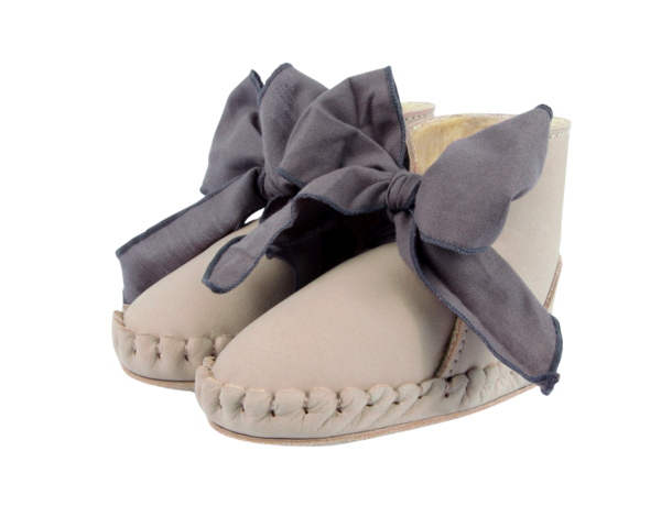 KIDS Donsje Pina Organza Booties - Lilac Nubuck + Lavender Cotton