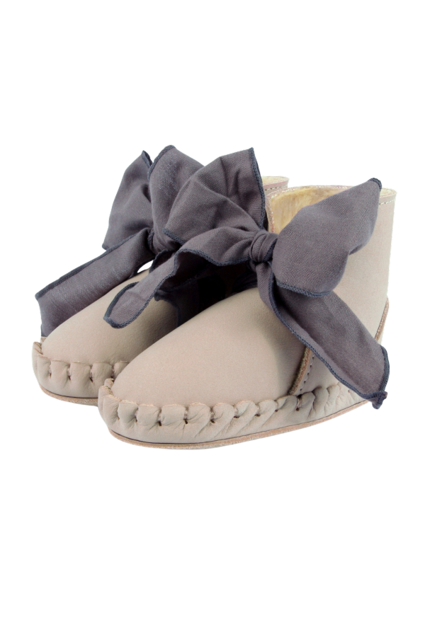 KIDS Donsje Pina Organza Booties - Lilac Nubuck + Lavender Cotton