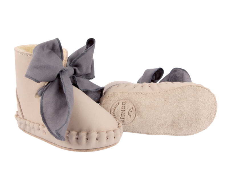 KIDS Donsje Pina Organza Booties - Lilac Nubuck + Lavender Cotton