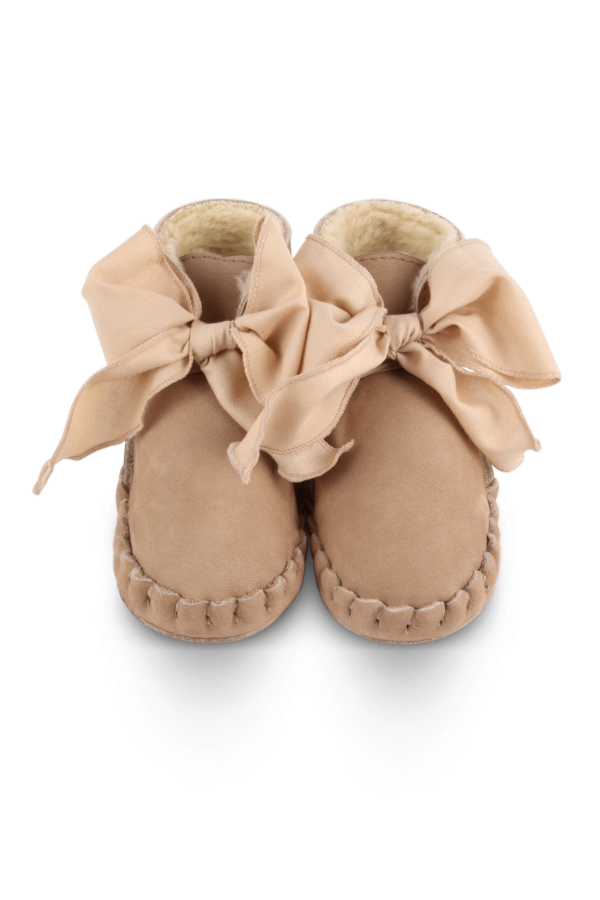 KIDS Donsje Pina Organza Booties - Truffle Nubuck + Cedar Cotton