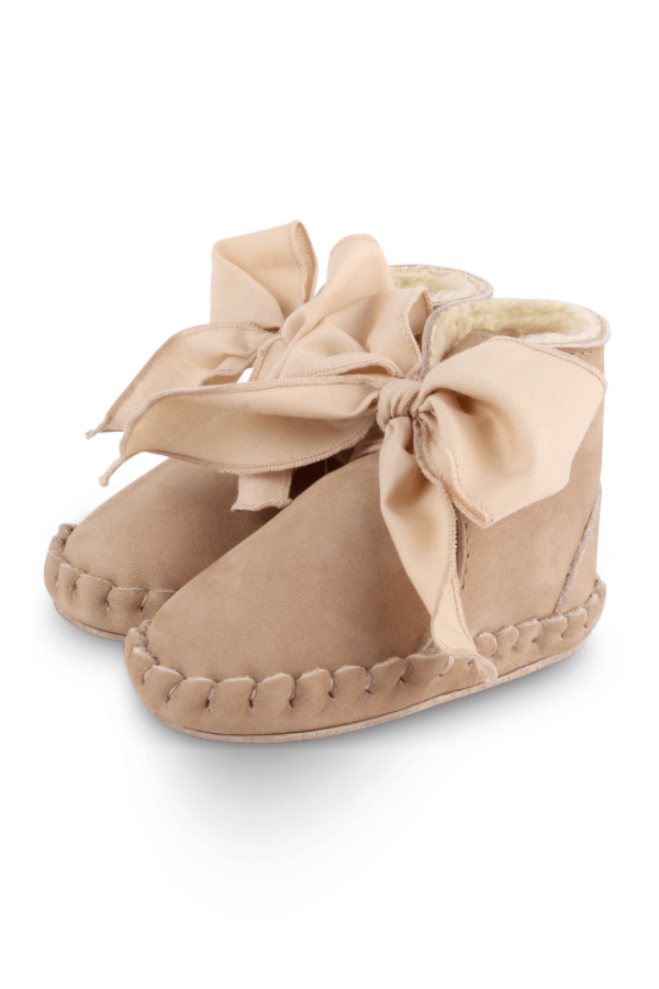 KIDS Donsje Pina Organza Booties - Truffle Nubuck + Cedar Cotton