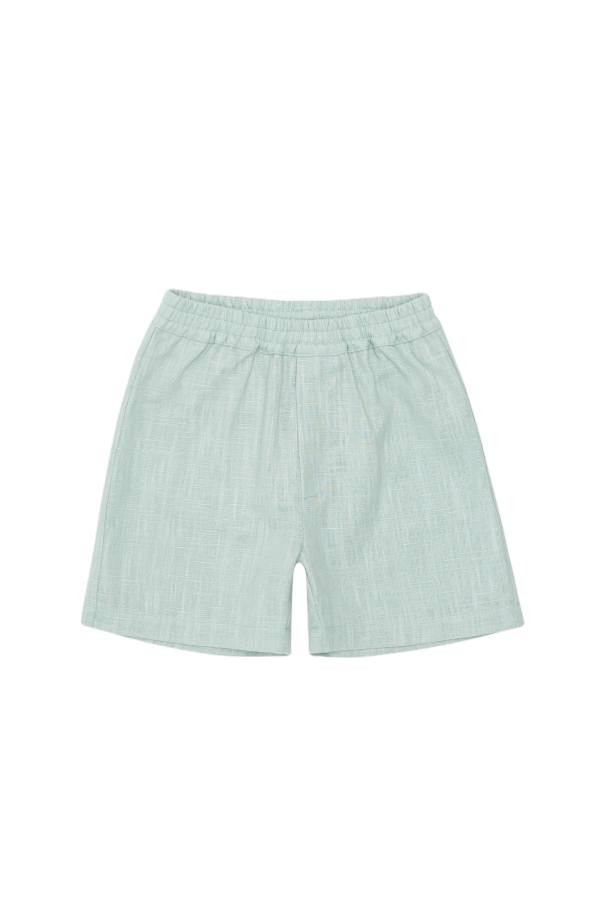 KIDS Donsje Plom Linen Shorts - Frosted Green