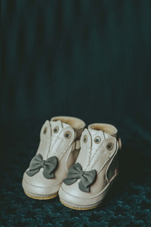 KIDS Donsje Ponne Booties - Off White Metallic Leather