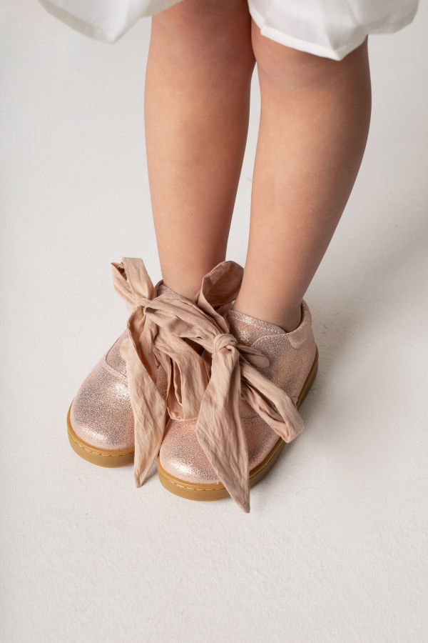 KIDS Donsje Qemilia Organza Sneakers - Powder Metallic Leather