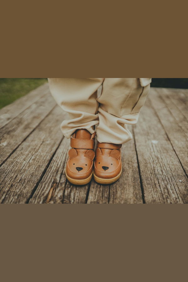KIDS Donsje Qika Bear Sneakers - Cognac Leather