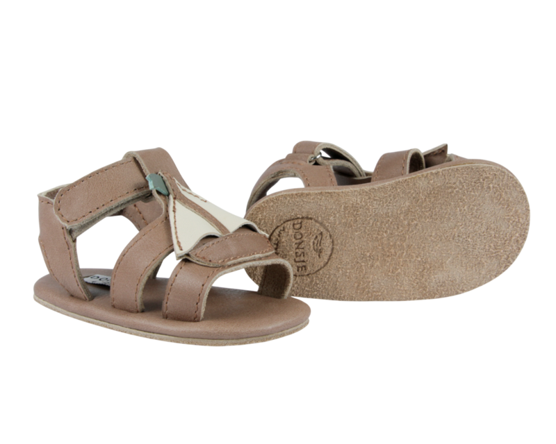 KIDS Donsje Qlops Boat Sandals - Nutmeg Leather