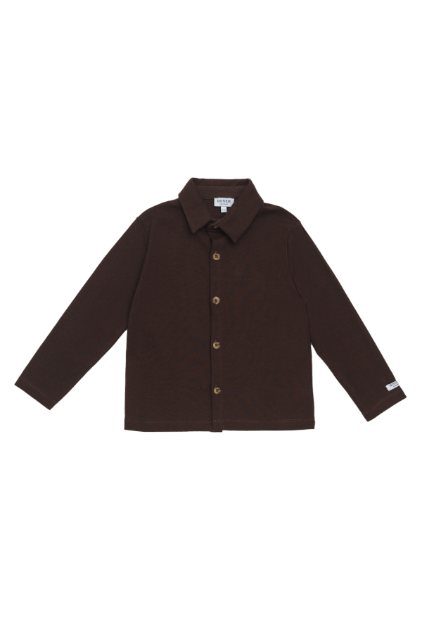 KIDS Donsje Qouten Shirt - Espresso