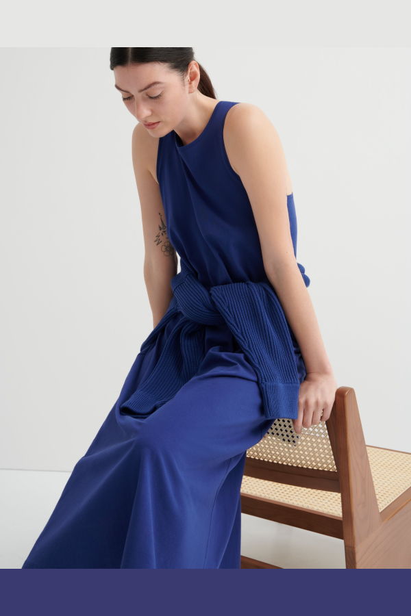 Kowtow Cross Back Dress - Factory Blue