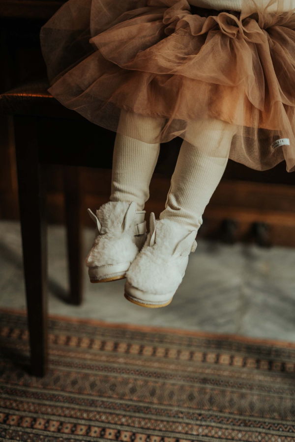 KIDS Donsje Richy Booties Snow Rabbit Booties - Off White Soft Faux Fur