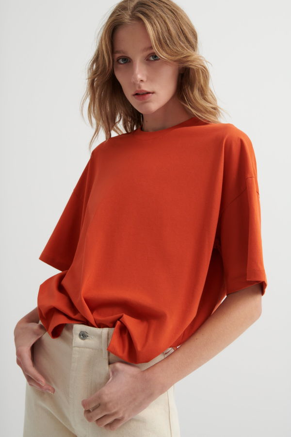 Kowtow Oversized Boxy Tee - Nasturtium