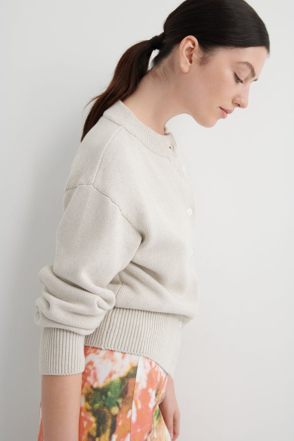 Kowtow Silhouette Cardigan - Oat Melange