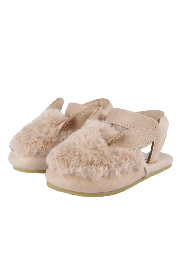 KIDS Donsje Romi Sandals Fluffy Bunny Sandals - Light Rust Leather
