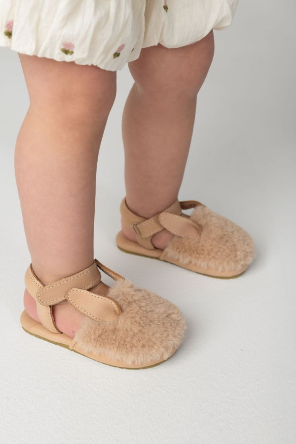 KIDS Donsje Romi Sandals Fluffy Bunny Sandals - Light Rust Leather