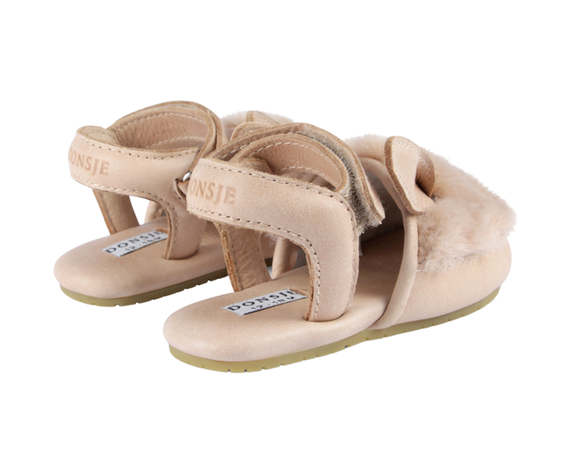 KIDS Donsje Romi Sandals Fluffy Bunny Sandals - Light Rust Leather
