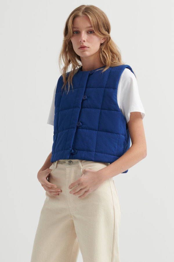 Kowtow Studio Vest - Factory Blue