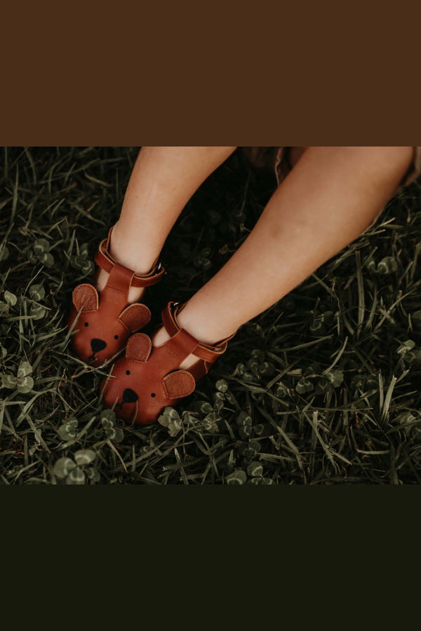KIDS Donsje Spark Classic Bear Baby Shoes - Cognac Classic Leather