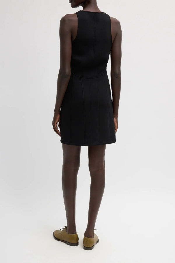 Tibi Bonded Viscose Sculpted Sleeveless Tunic Tank Dress