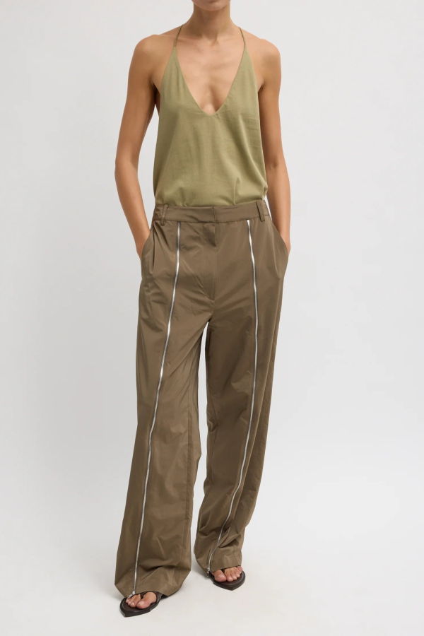 Tibi Nylon Zipper Trouser