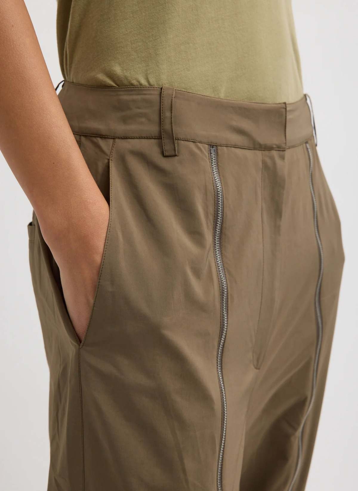 Tibi Nylon Zipper Trouser - Image 5 of 5