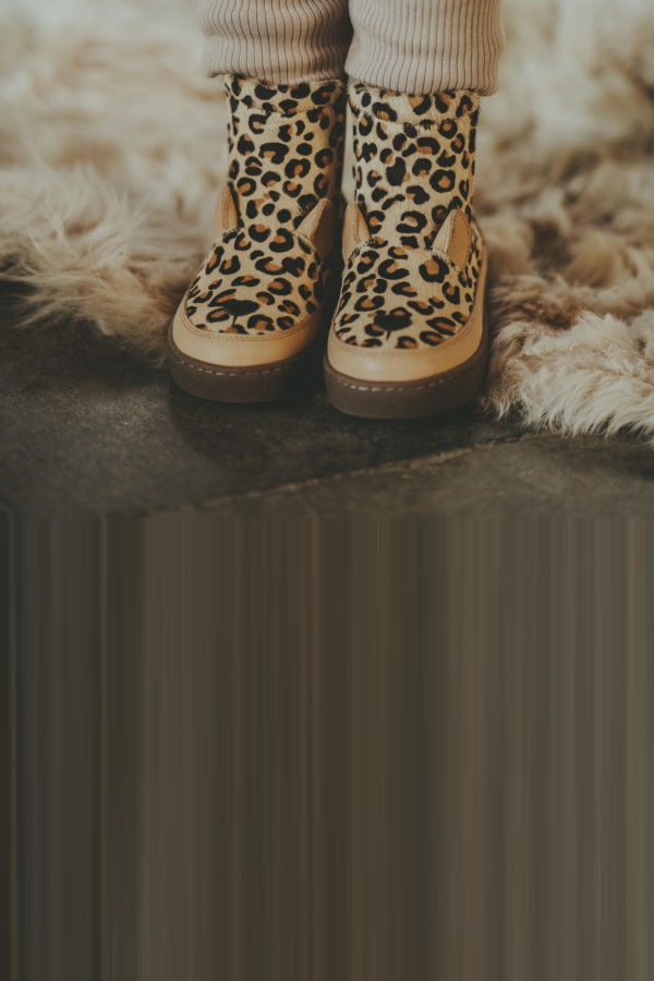 KIDS Donsje Thuru Exclusive Chelsea Boots - Leopard Spotted Cow Hair