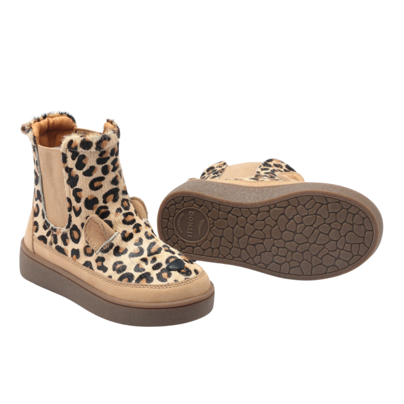 KIDS Donsje Thuru Exclusive Chelsea Boots - Leopard Spotted Cow Hair