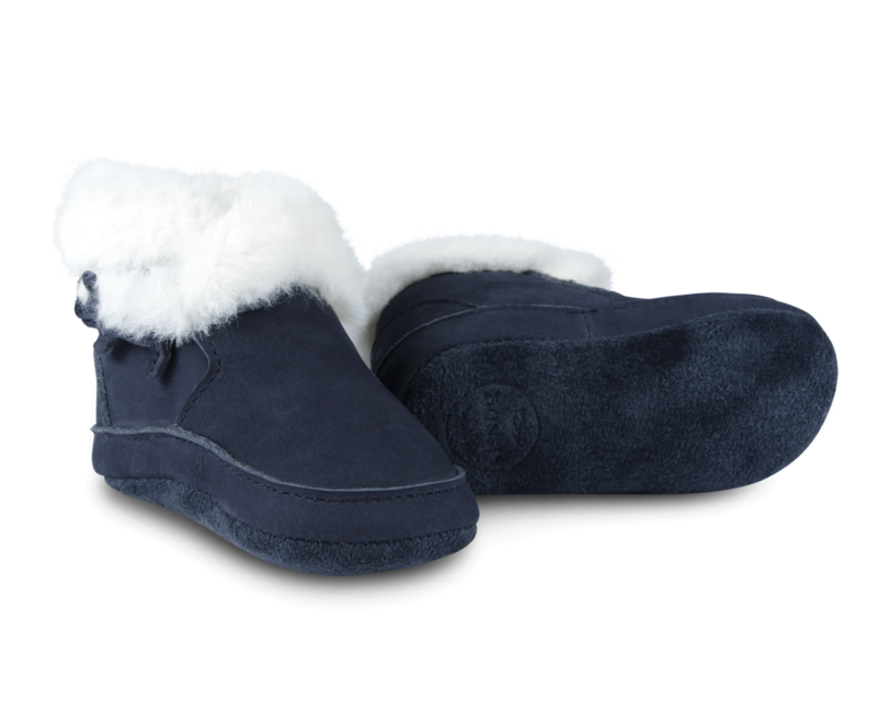 Kids Donsje Twisi Skunk Baby Boots - Navy Nubuck