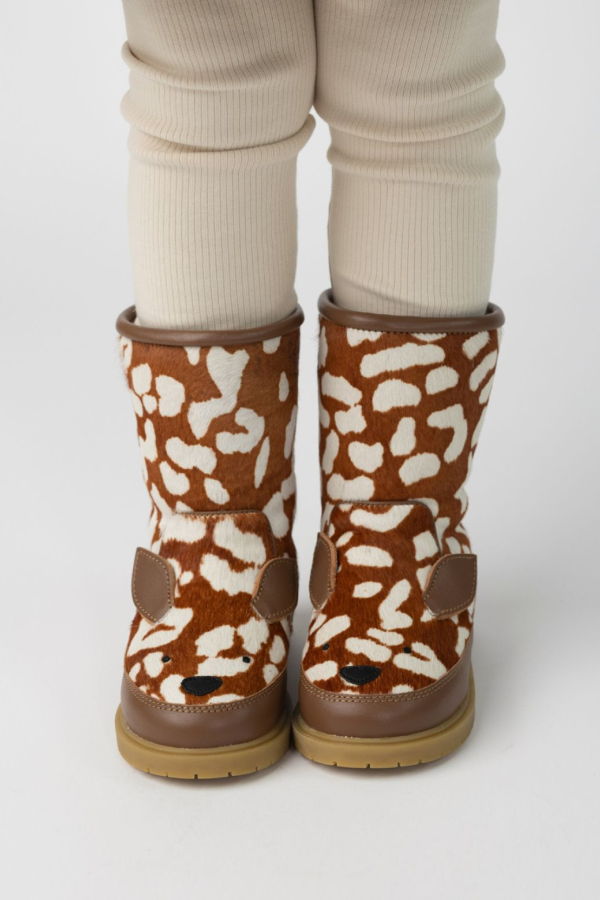 KIDS Donsje Wadudu Exclusive Bambi Boots - Brown Spotted Cow Hair