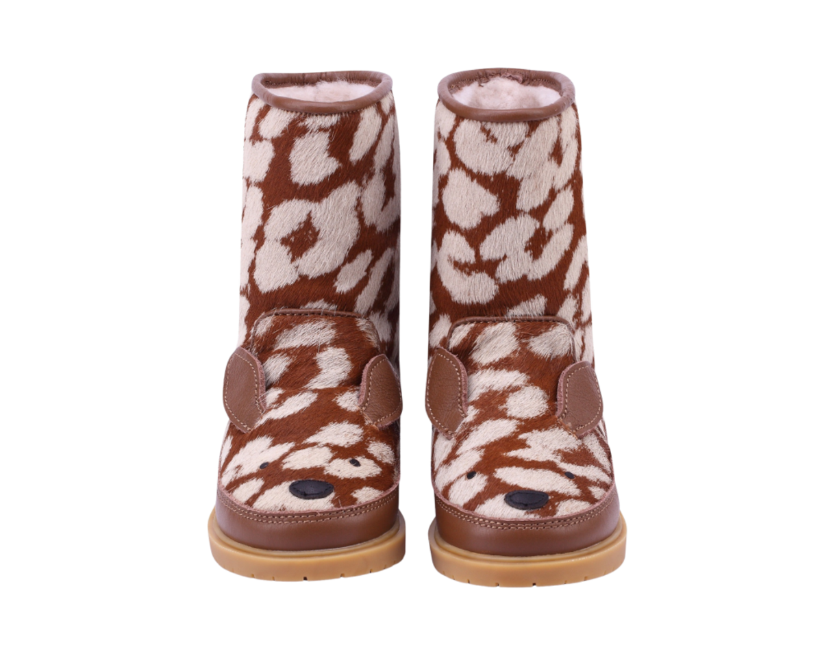 KIDS Donsje Wadudu Exclusive Bambi Boots - Brown Spotted Cow Hair - Image 4 of 7