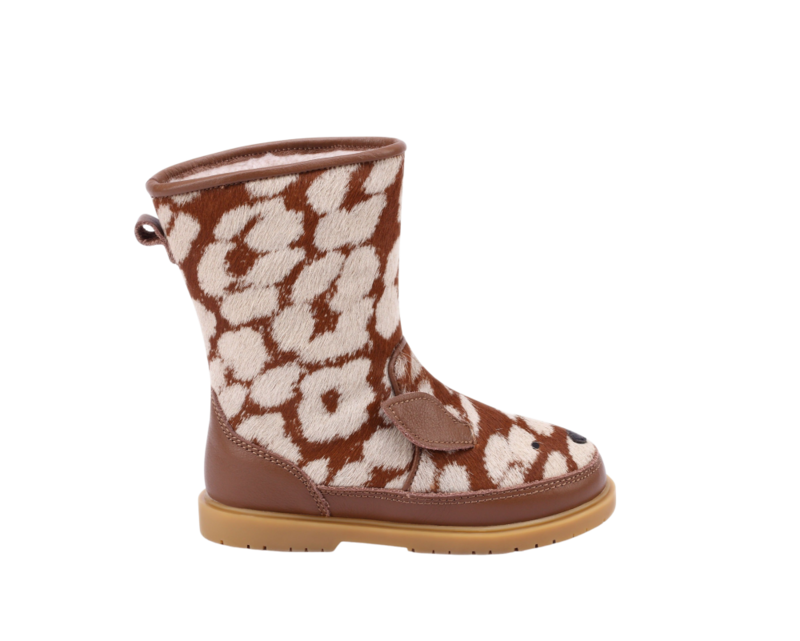 KIDS Donsje Wadudu Exclusive Bambi Boots - Brown Spotted Cow Hair