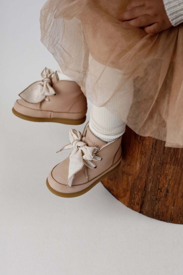 KIDS Donsje Wisi Organza Shoes - Light Rust Leather