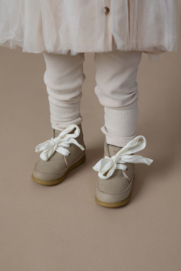 KIDS Donsje Wisi Organza Shoes - Taupe Nubuck