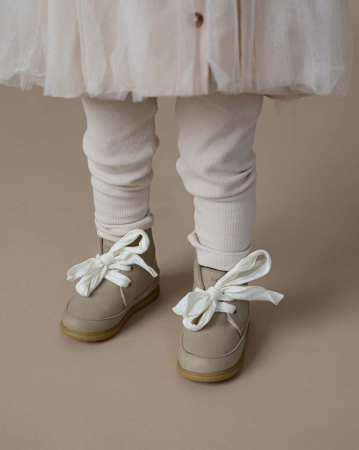 KIDS Donsje Wisi Organza Shoes - Taupe Nubuck - Image 2 of 6