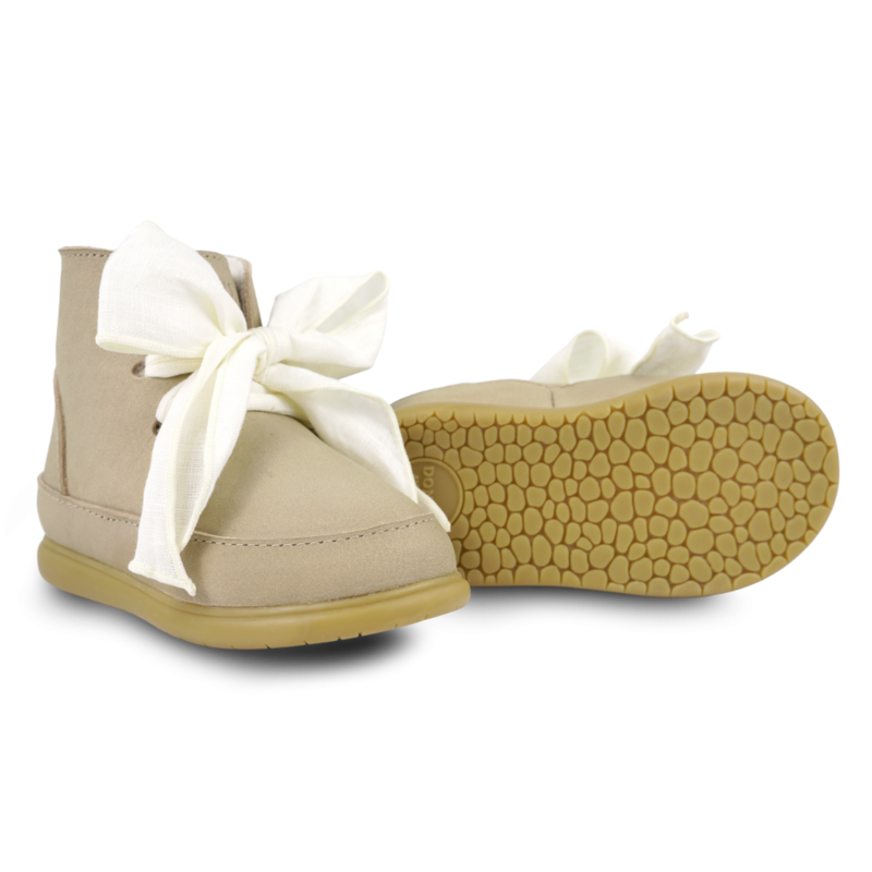 KIDS Donsje Wisi Organza Shoes - Taupe Nubuck