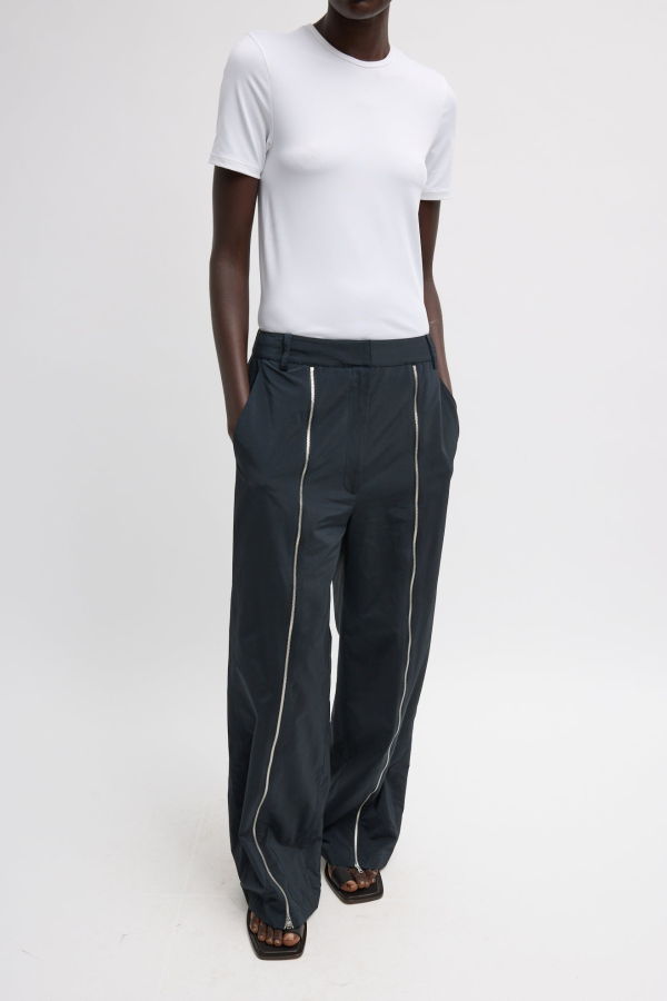 Tibi Nylon Zipper Trousers