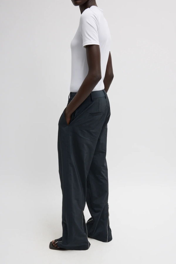 Tibi Nylon Zipper Trousers