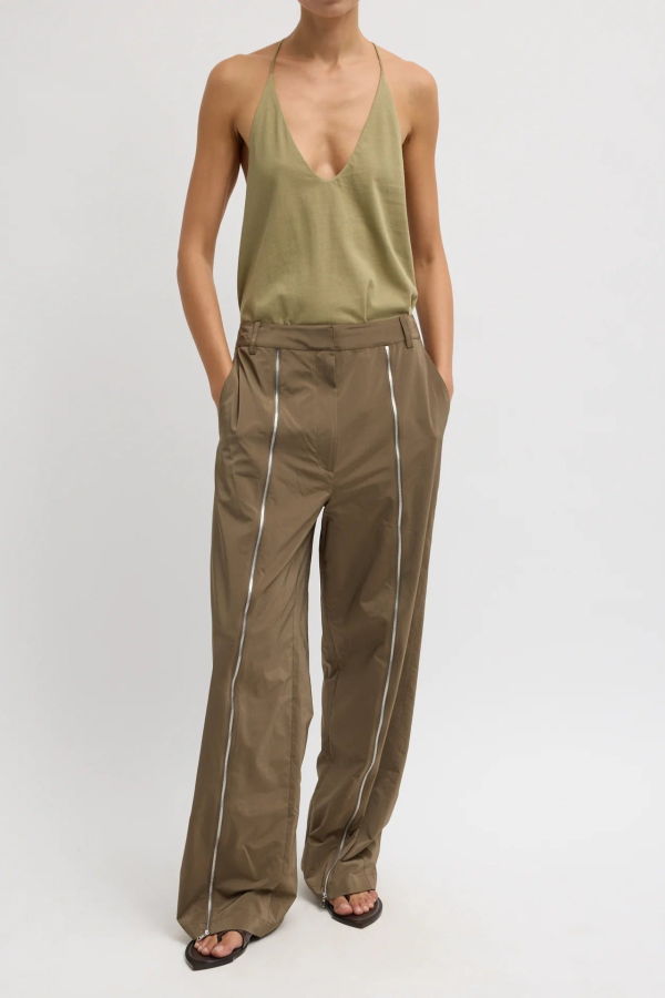 Tibi Nylon Zipper Trouser